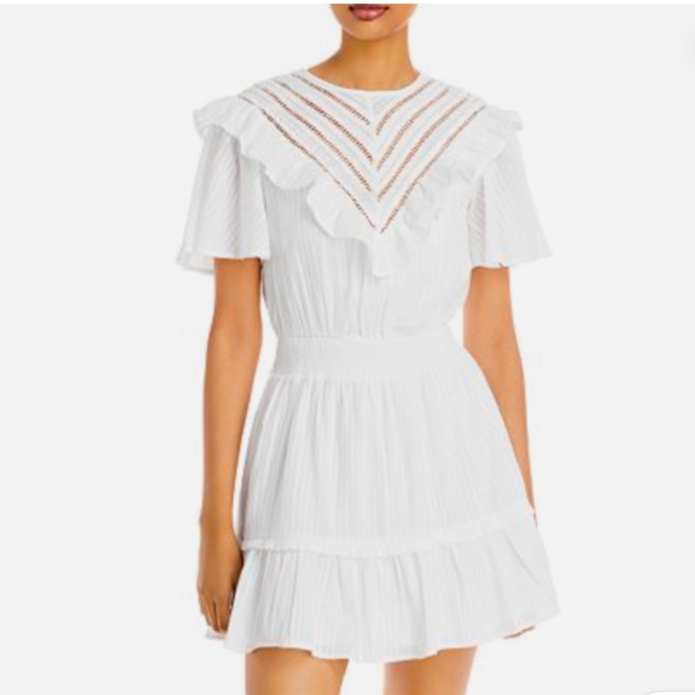 Aqua white ruffle dress